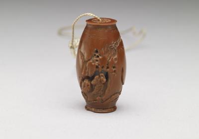 图片[2]-Carved olive-pit pendant of a scholar under a pine, Chen Ziyun (fl. 17th-18th c.), Qing dynasty-China Archive